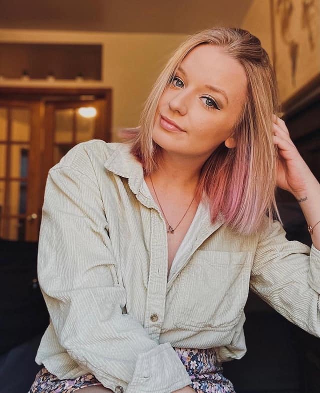 Blonde Bob With Pink