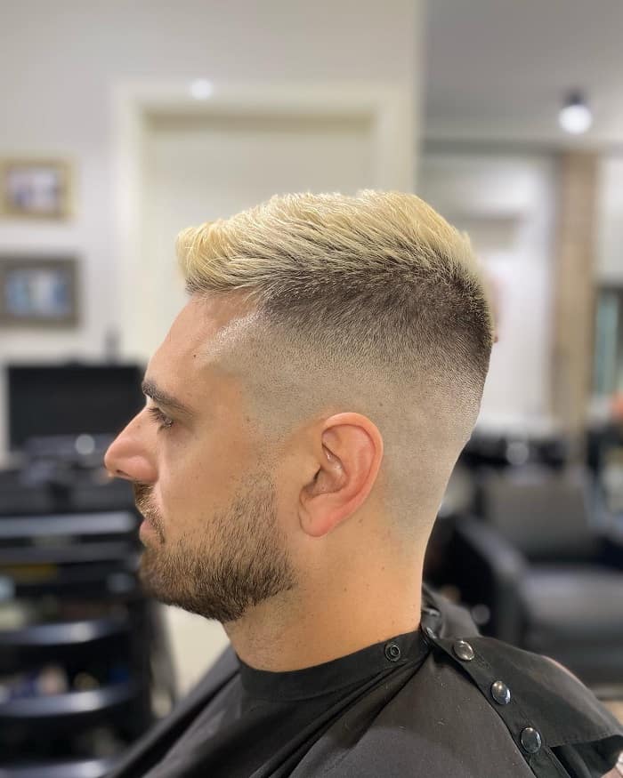 Blonde highlights with zero fade