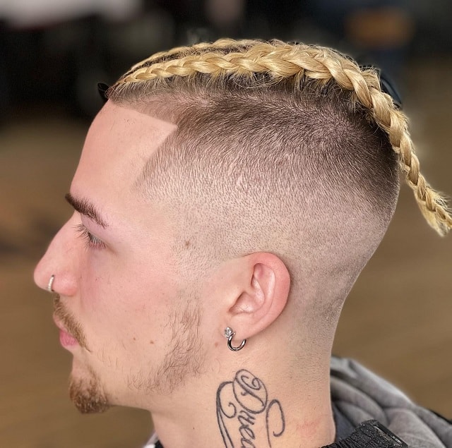 Mohawk Braids with Fade for men