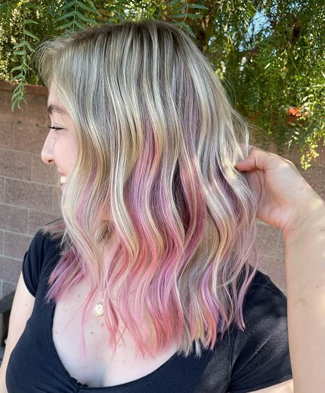 Ombre pink on blonde