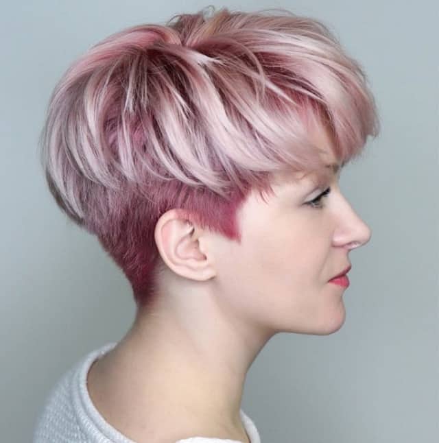 Pixie cut With Pink