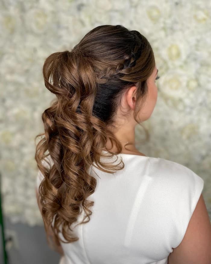 Ponytail with Curls and Braid