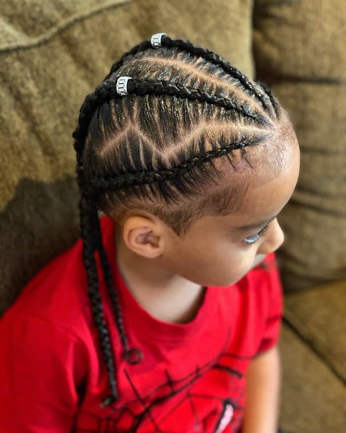 Single braids for toddler boy