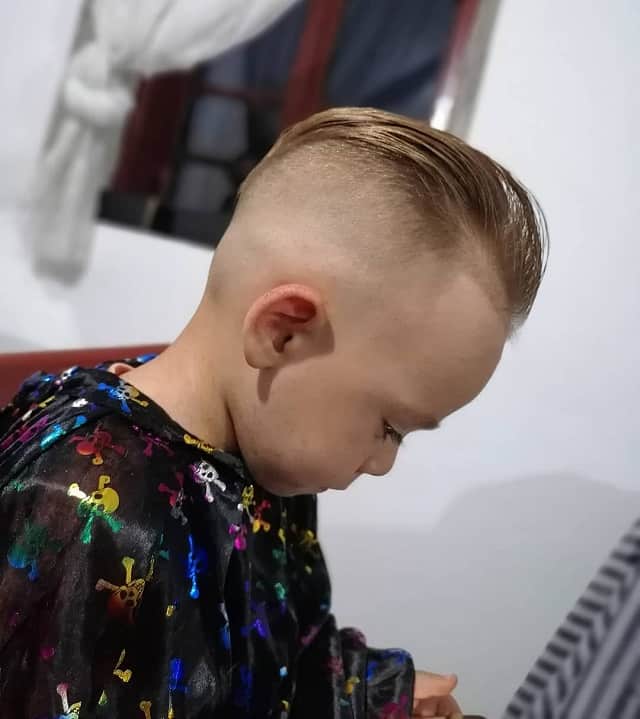 Slicked back fade haircut for kids