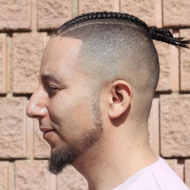 bald fade with braids