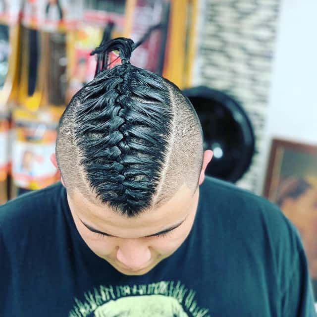 high top fade with braids 