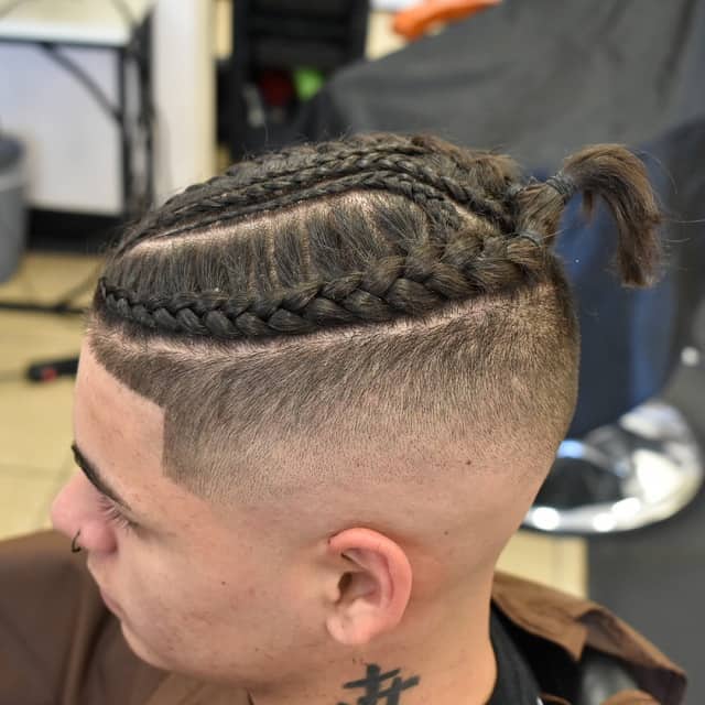 mens braids with fade for short hair