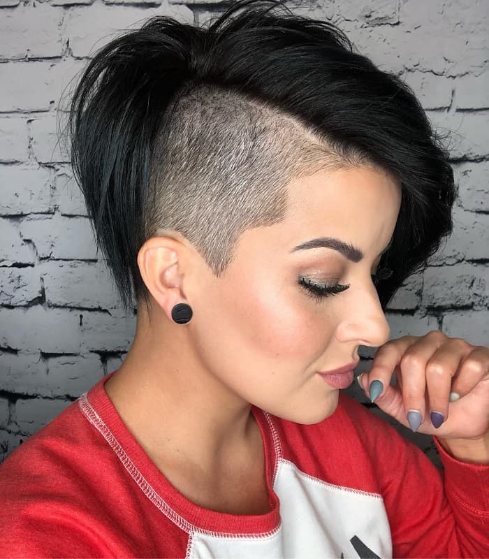 pixie cut with shaved undercut