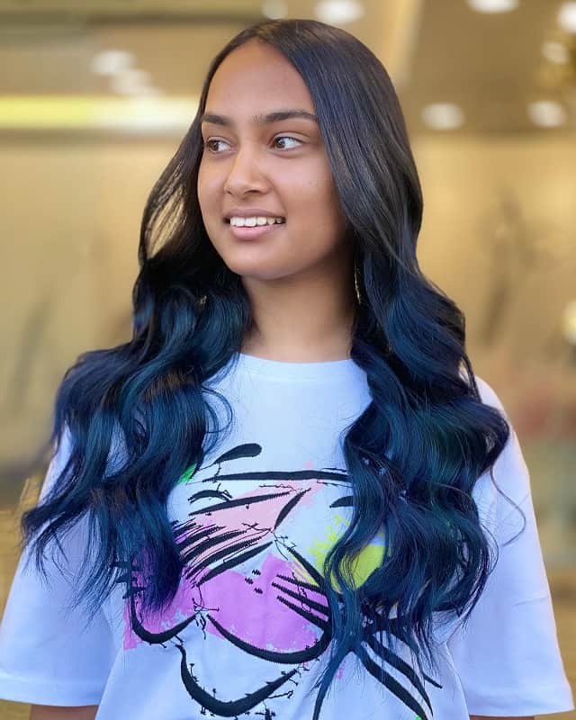 purple and blue highlights