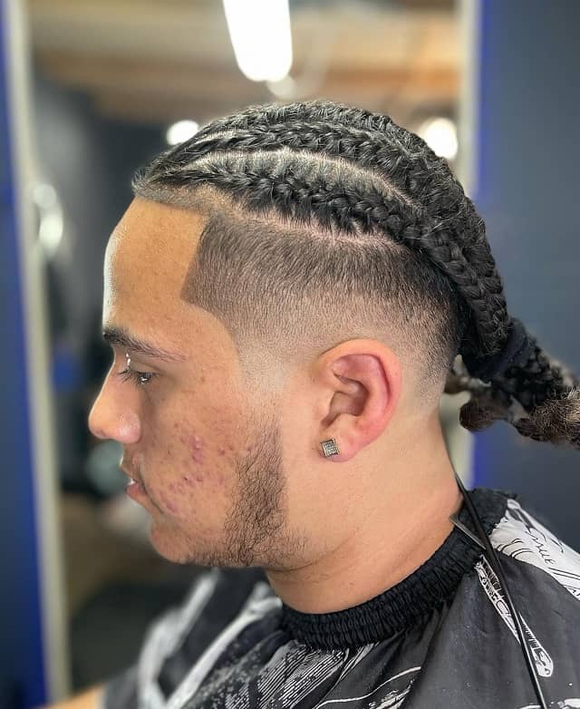 taper fade with braids