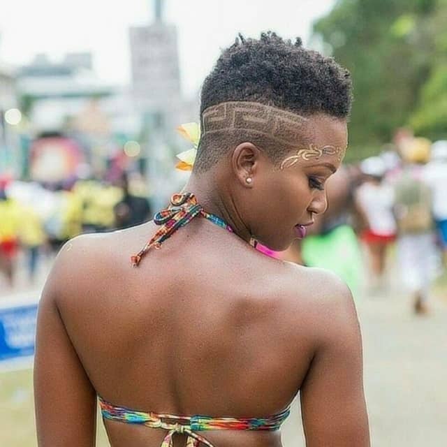 Black hairstyles with shaved sides and back