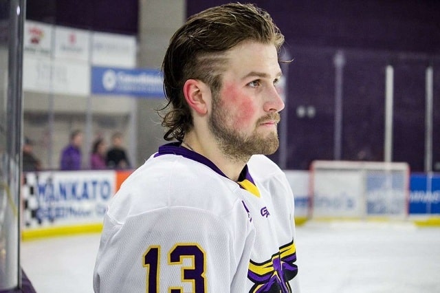 Hockey flow hairstyle with beard
