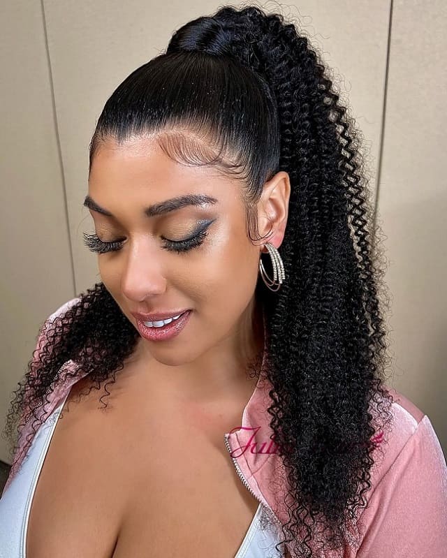 Perm curl with ponytail
