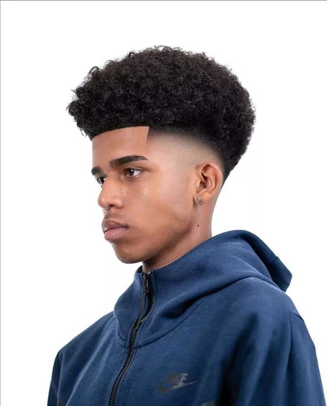 Curly afro with fade for men