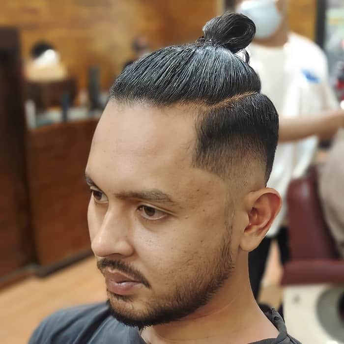 Man-Bun-with-Shaved-Sides