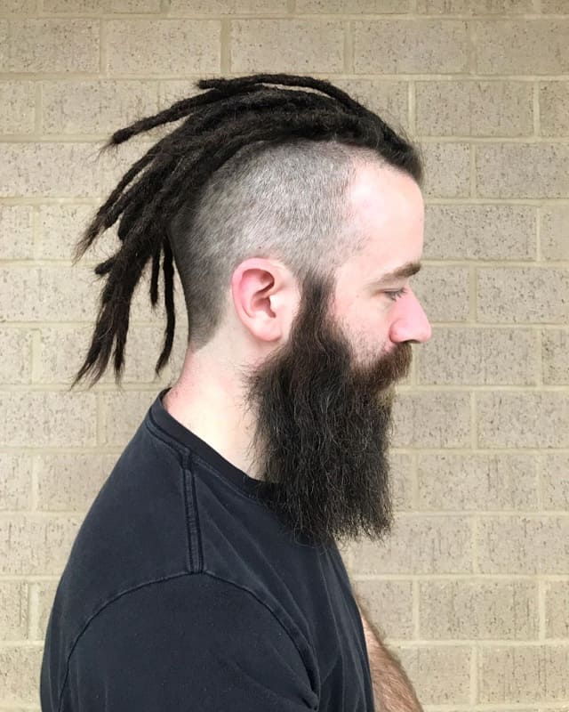 Mohawk dreads with fade