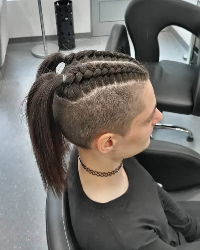 braided ponytail with undercut