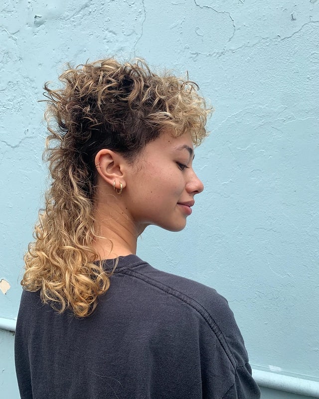 long curly mullet