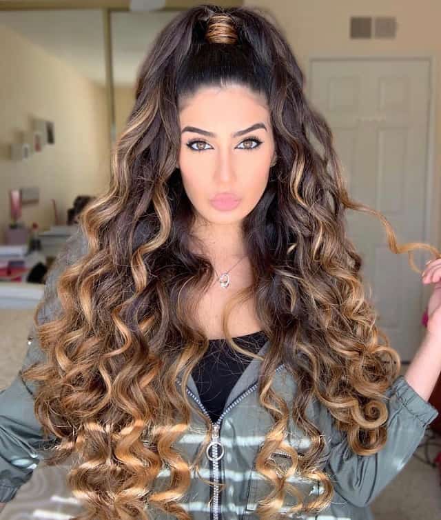 long curly ponytail