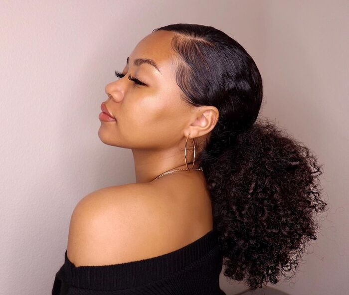 Black Hairstyles With Curly Ponytails