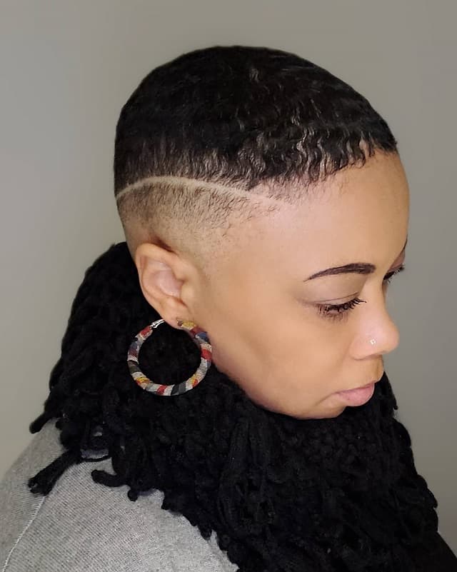Black Women Haircut with Freestyle Fade