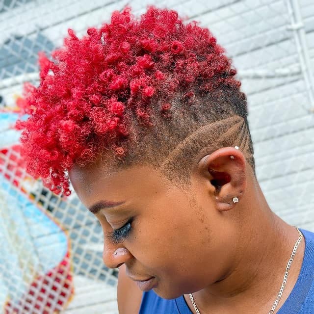 Colorful Fade Haircut for Black Women