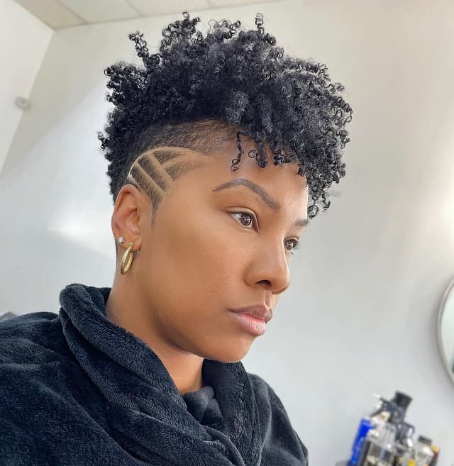 Curly Fade Haircut for Black Women