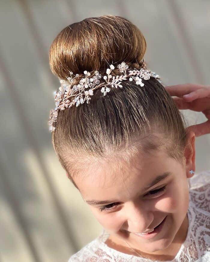 First Communion Hairstyles With Bun