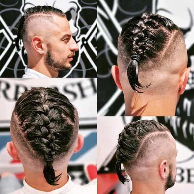 French Men Braid with Shaved Sides