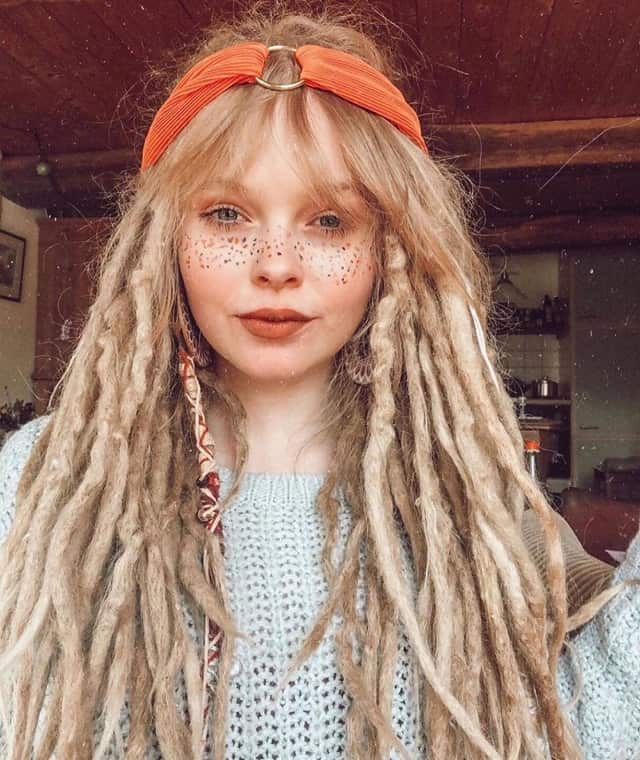 Hippie dreadlock hairstyle