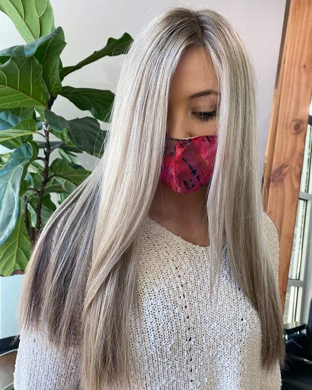 Long blonde with brown underneath