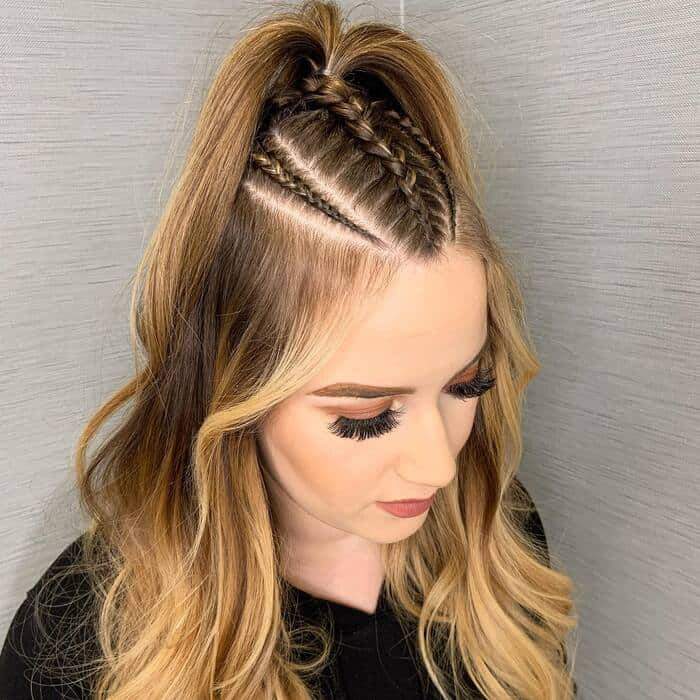 Ponytail With Highlighted Cornrows