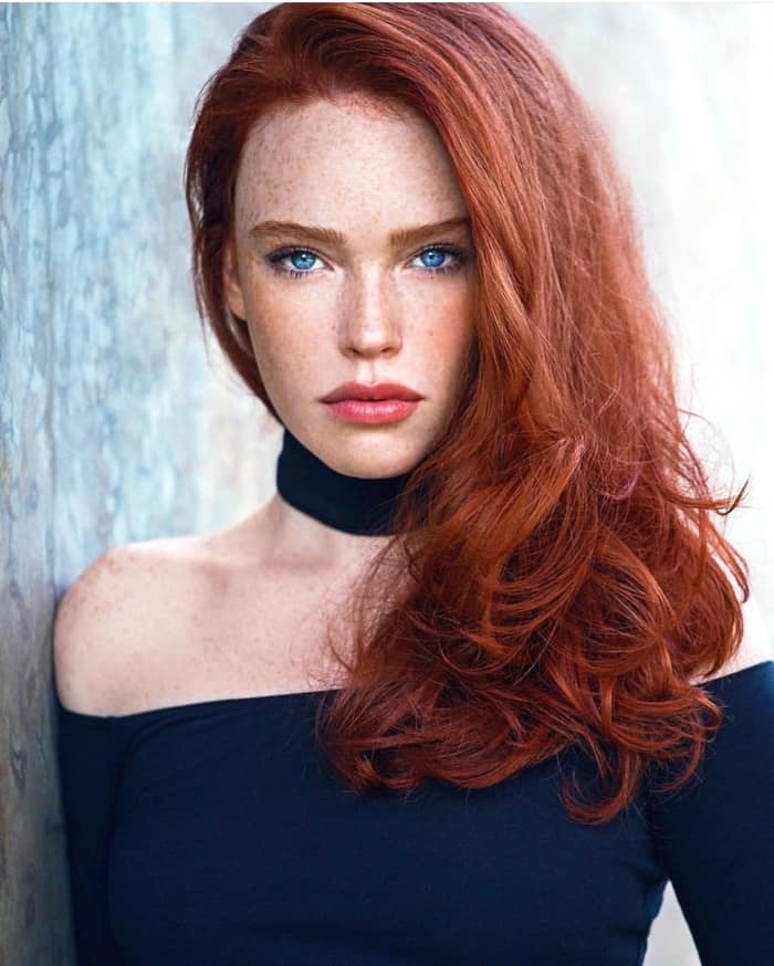 Redhead with layered haircut