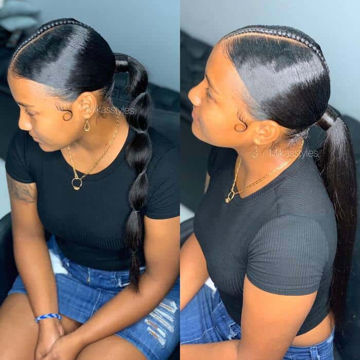 Sew in ponytail