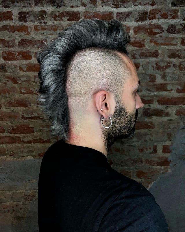 Traditional Mohawk For men with grey hair