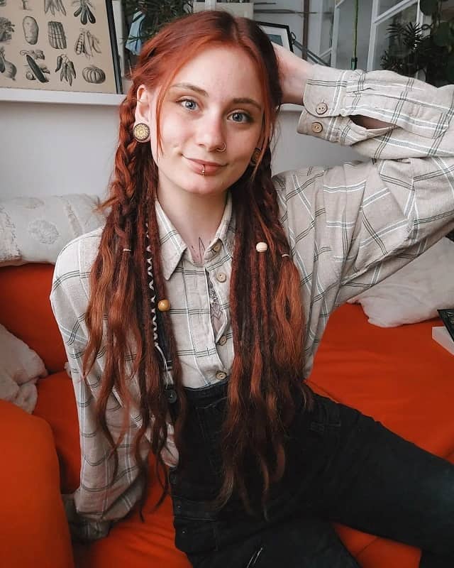Vintage + Red head hippie
