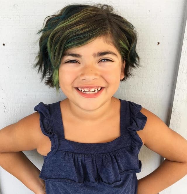 Colorful pixie cut for little girl