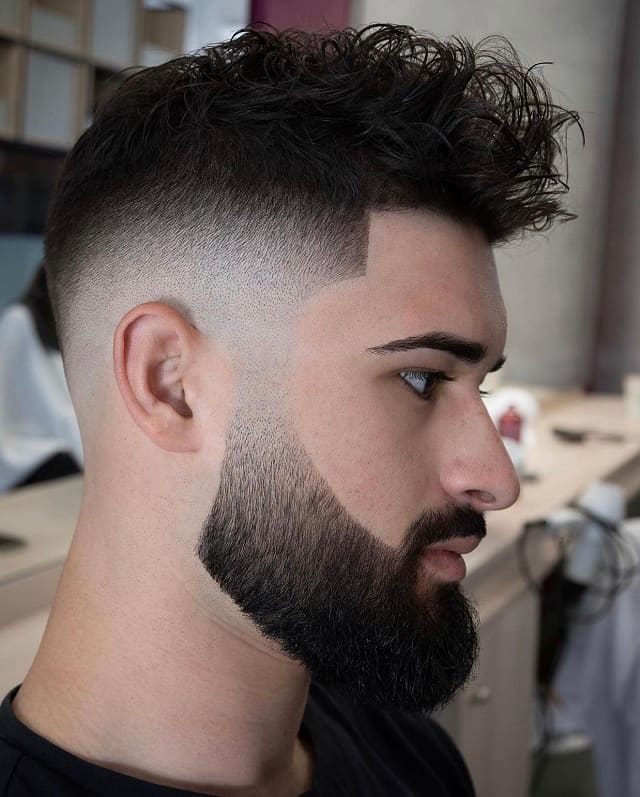 fade haircut with beard