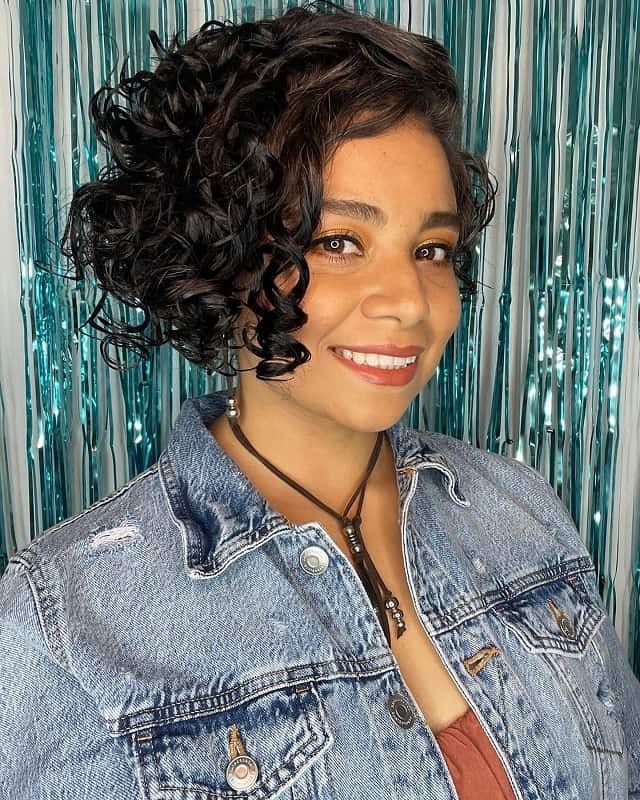 layered curly on pixie cut