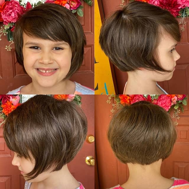 Little girl pixie cut with bangs