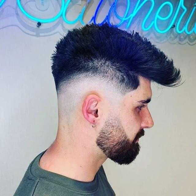 low fade haircut with beard