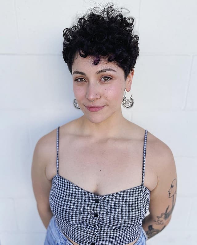 naturally curly pixie cut