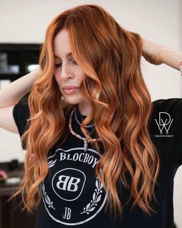 redhead hairstyles with highlights
