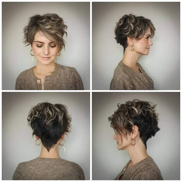 Asymmetrical pixie with stacked cut