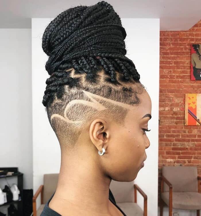 Braid With Designed Shaved Sides