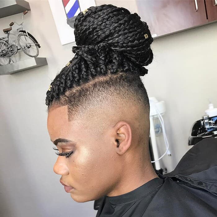 Braids With Shaved Sides And Back