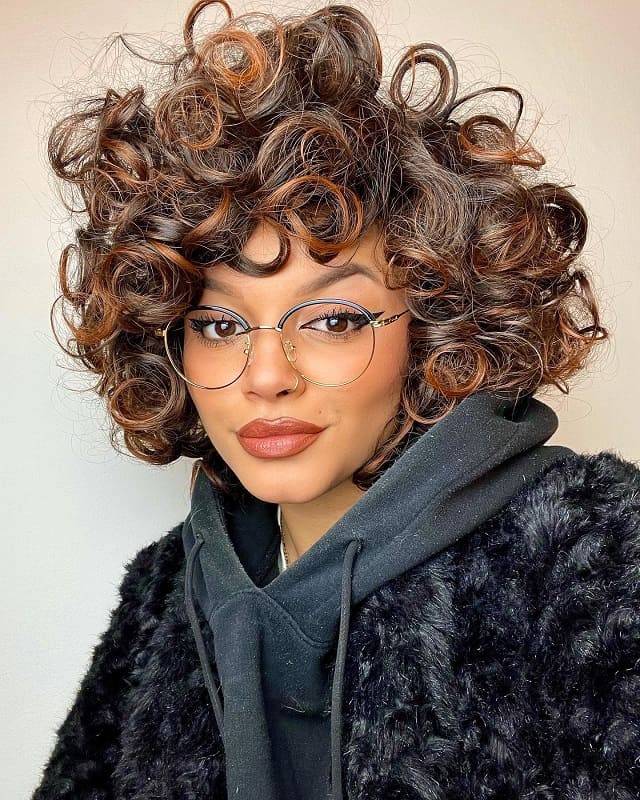 Curly Bob With Subtle Highlights