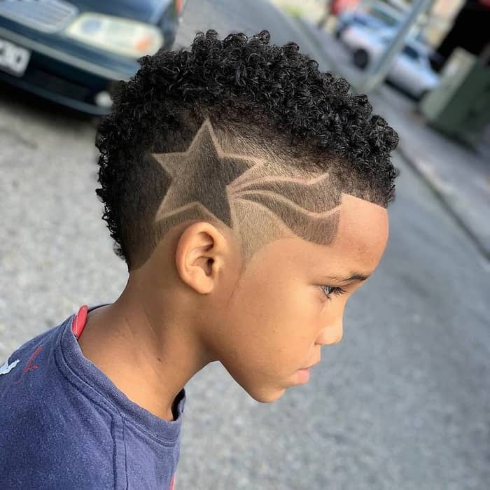 Kids Mohawk Fade With Design