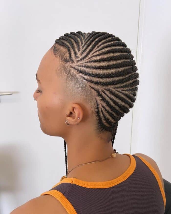 Lemonade Braids With Shaved Sides And Back