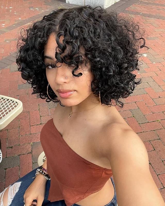 Middle Parted Curls for Black Women